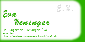 eva weninger business card